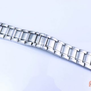 Nguyên bộ dây thép đồng hồ nam Movado chính hãng đời cũ thép trắng size đầu 20 mm dài 14.3 cm