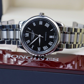 Đồng hồ nam Longines chính hãng Automatic 3 kim 1 lịch mặt đen giờ la mã thép nguyên chiếc Fullbox