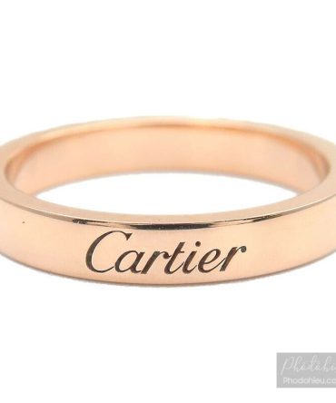 Nhẫn Cartier chính hãng dòng Engraved vàng đặc K18 Rose Gold  size nhẫn #50 US5-5.5