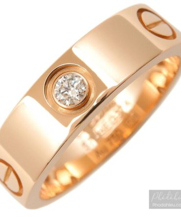 Nhẫn Cartier chính hãng dòng Love Ringđính 3 viên kim cương vàng hồng đặc Solid Rose Gold size nhẫn #57 US8