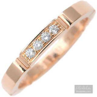 Nhẫn Cartier chính hãng dòng maillon panthère  đíng 4V kim cương vàng đặc Solid Rose Gold size nhẫn #52 US6