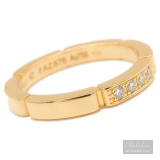 Nhẫn Cartier chính hãng dòng maillon panthère đính 4 viên kim cương vàng đặc Solid Yellow Gold Size nhẫn #47 US4-4.5