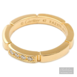 Nhẫn Cartier chính hãng dòng maillon panthère đính 4 viên kim cương vàng đặc Solid Yellow Gold Size nhẫn #47 US4-4.5
