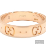 Nhẫn GUCCI chính hãng dòng ICON vàng đặc K18 PG 750 Rose Gold #11 US5.5