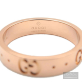 Nhẫn GUCCI chính hãng dòng  ICON vàng đặc K18 PG 750 Rose Gold size nhẫn #9 US4.5-5