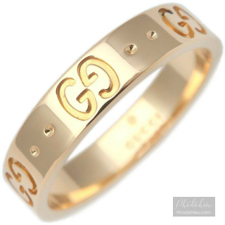 Nhẫn GUCCI chính hãng dòng ICON Vàng đặc Solid K18 YG 750 Yellow Gold size nhẫn  #13 US6-6.5