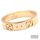 Nhẫn GUCCI chính hãng dòng ICON Vàng đặc Solid K18 YG 750 Yellow Gold size nhẫn  #13 US6-6.5