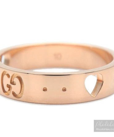 Nhẫn GUCCI chính hãng dòng ICON vàng đặt Solid Rose Gold  18K 750 Size US5-5.5 EU50