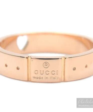 Nhẫn GUCCI chính hãng dòng ICON vàng đặt Solid Rose Gold  18K 750 Size US5-5.5 EU50