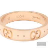 Nhẫn GUCCI dòng  ICON vàng đặc Solid K18 PG 750 Rose Gold size nhẫn #11 US5.5
