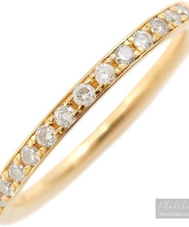 Nhẫn Half Eternity chính hãng đíng kim cương K18 Yellow Gold US4.5 EU48