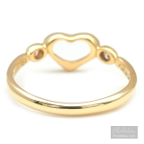 Nhẫn Tiffany&Co. chính hãng dòng Open Heart 2P Diamond vàng đặc Solid Yellow Gold 18K 750 Size US4  EU48