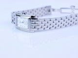 Đồng hồ nữ Longines chính hãng dòng Dolce Vita mặt trắng chữ nhật thép nguyên chiếc đính kim cương thiên nhiên