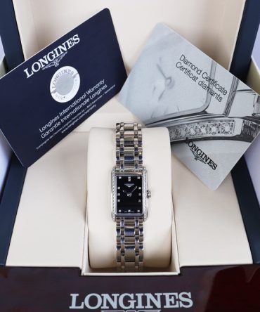 Đồng Hồ Nữ Longines DolceVita - Niềng & Cọc số Đính Full Kim Cương / Fullbox - thẻ Bảo Hành, thẻ chứng nhận Kim Cương