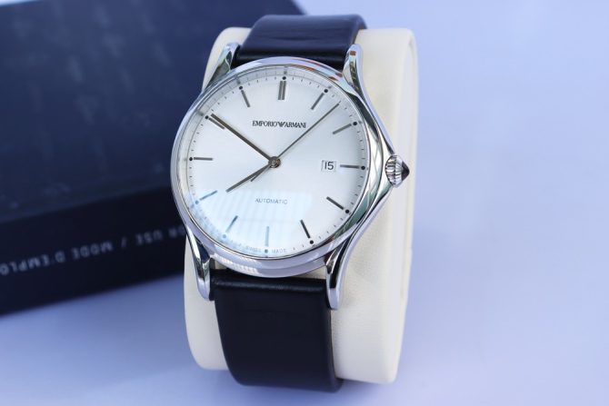 Đồng Hồ Nam Emporio Armani - Automatic Dây Da, thiết kế Lộ Máy - Size 42mm