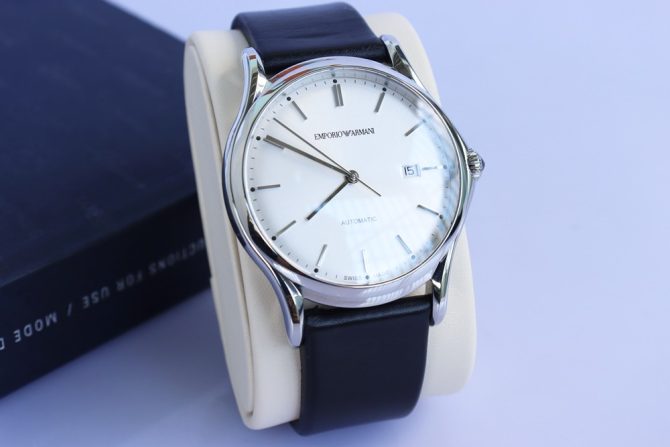 Đồng Hồ Nam Emporio Armani - Automatic Dây Da, thiết kế Lộ Máy - Size 42mm