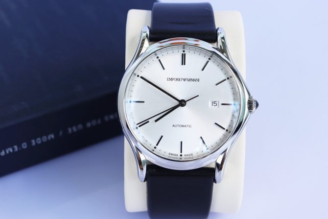 Đồng Hồ Nam Emporio Armani - Automatic Dây Da, thiết kế Lộ Máy - Size 42mm