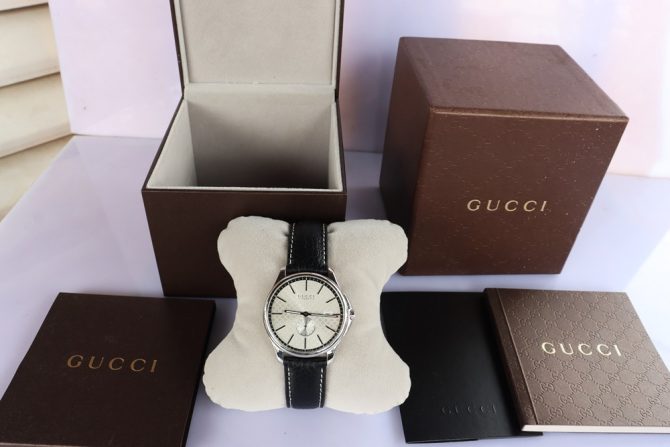 Đồng Hồ Nam Gucci G-Timeless Automatic dây da / Thiết kế lộ máy - Size 40mm Fullbox...