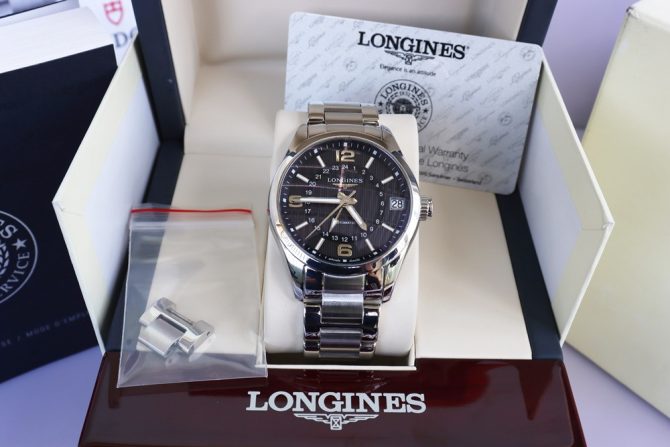 Đồng Hồ Nam Longines Conquest Classic - 4 Kim Giờ GMT - Automatic - Size 42mm Fullbox