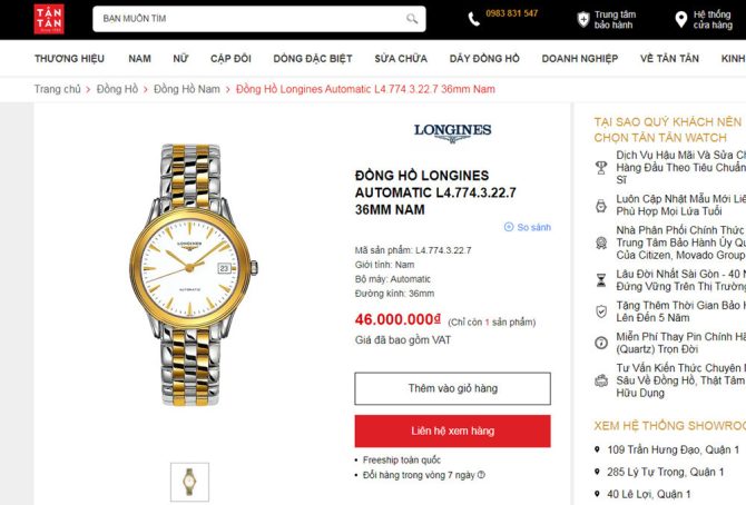 Đồng Hồ Nam Longines Flagship Automatic - Bộ máy L888.2 - Demi vàng - size 36 mm fullbox