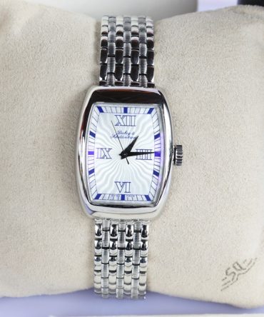 Đồng Hồ Nữ DuBey & Schaldenbrand Lady Automatic - Thiết kế Mặt vân trắng, cọc giờ Xanh Fullbox