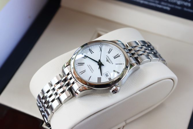 Đồng Hồ Nữ Longines Record Chronometer Automatic - Kim Nung Xanh - Size 30mm, New 99% Fullbox