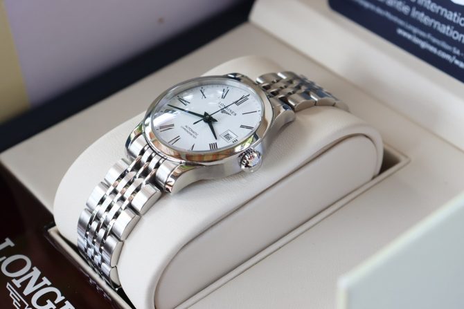 Đồng Hồ Nữ Longines Record Chronometer Automatic - Kim Nung Xanh - Size 30mm, New 99% Fullbox