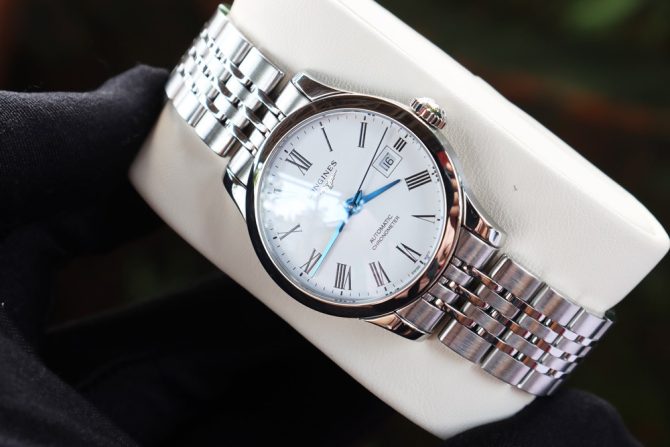 Đồng Hồ Nữ Longines Record Chronometer Automatic - Kim Nung Xanh - Size 30mm, New 99% Fullbox