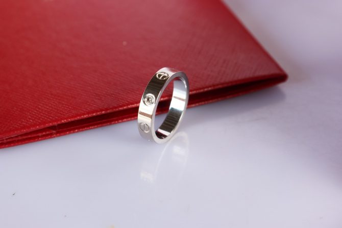 Nhẫn Nữ CARTIER Love Ring Diamond Ring 18K White Gold ( Au 750 ) Size 50mm