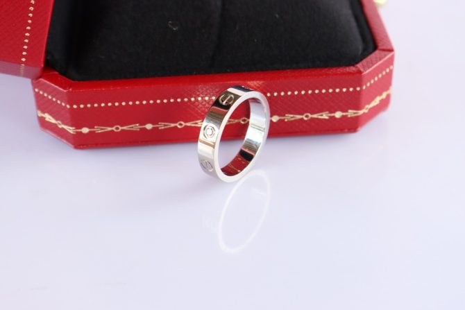 Nhẫn Nữ CARTIER Love Ring Diamond Ring 18K White Gold ( Au 750 ) Size 50mm