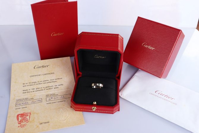 Nhẫn Nữ CARTIER Love Ring Diamond Ring 18K White Gold ( Au 750 ) Size 50mm