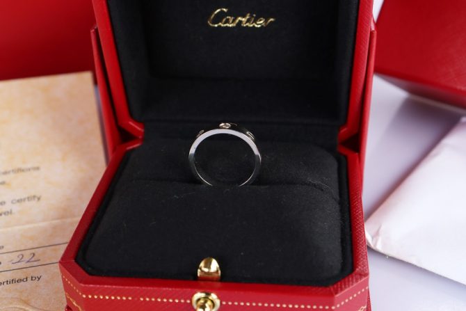 Nhẫn Nữ CARTIER Love Ring Diamond Ring 18K White Gold ( Au 750 ) Size 50mm