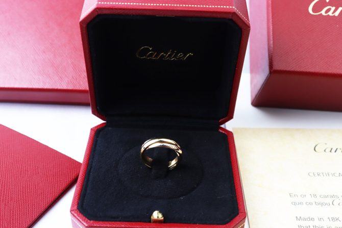 Nhẫn Nữ Cartier Trinity Vàng 18k ( Au 750 ) Size 50mm - Chính Hãng Made in ITALY - Fullbox