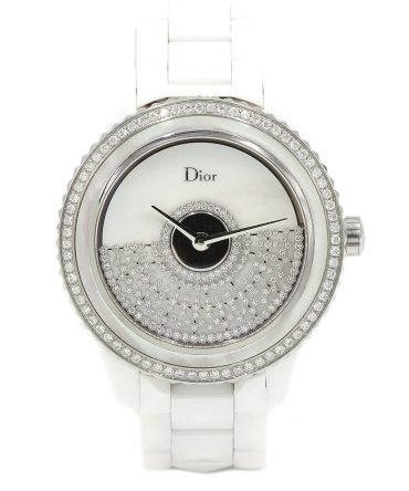 Đồng hồ nữ Christian Dior VIII Grand Bal White Full kim cương và ngọc trai